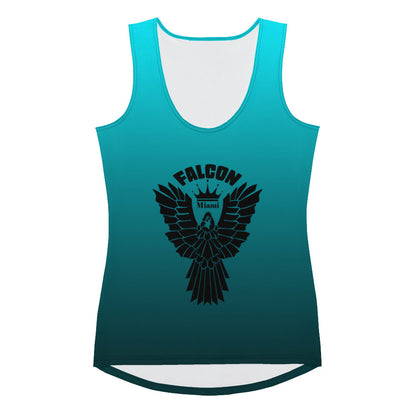 Women's Fitted Tank Top- Black Falcon Logo