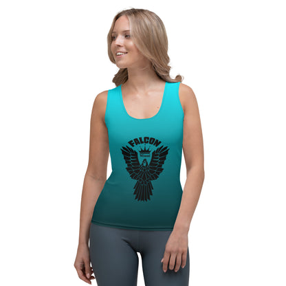 Women's Fitted Tank Top- Black Falcon Logo