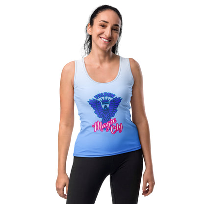 Women's Fitted Tank Top-  Blue Falcon Logo-Magic City Edition