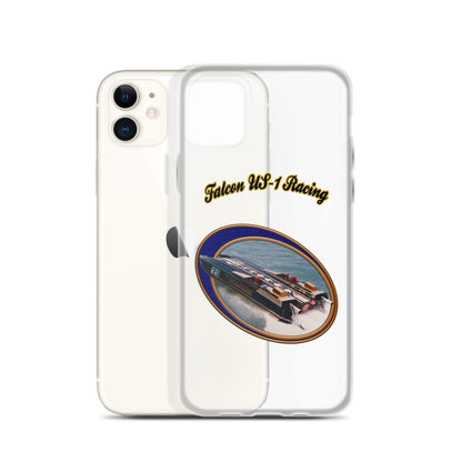 Clear Case for iPhone® - Race Boat with Falcon US-1 Racing