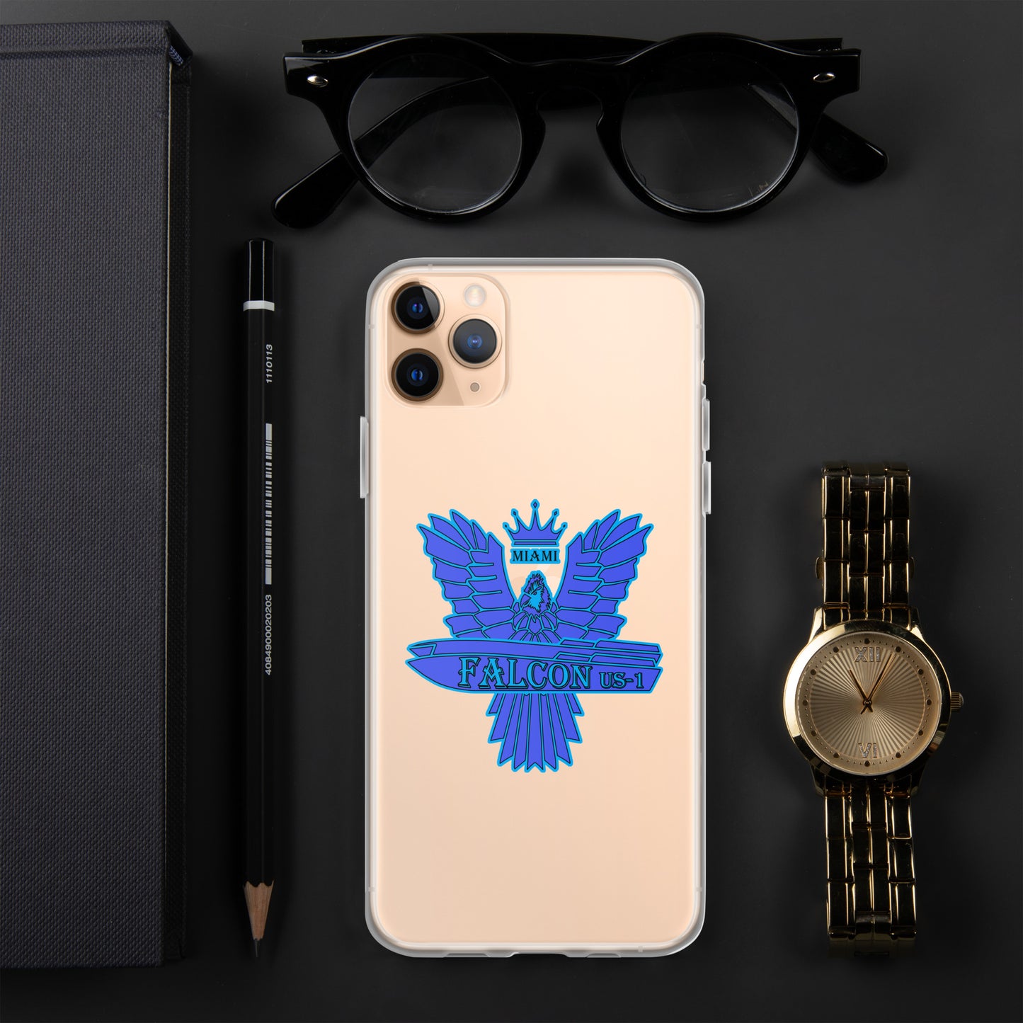 Clear Case for iPhone® - Falcon Blue Logo