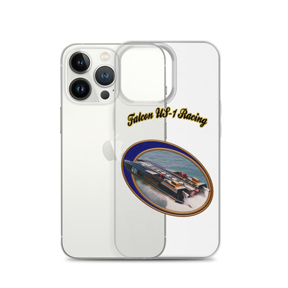 Clear Case for iPhone® - Race Boat with Falcon US-1 Racing