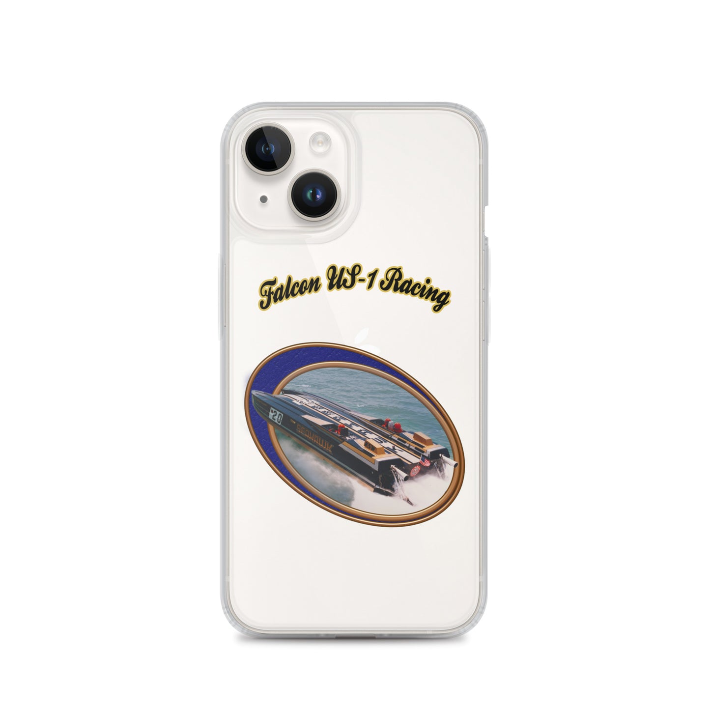 Clear Case for iPhone® - Race Boat with Falcon US-1 Racing