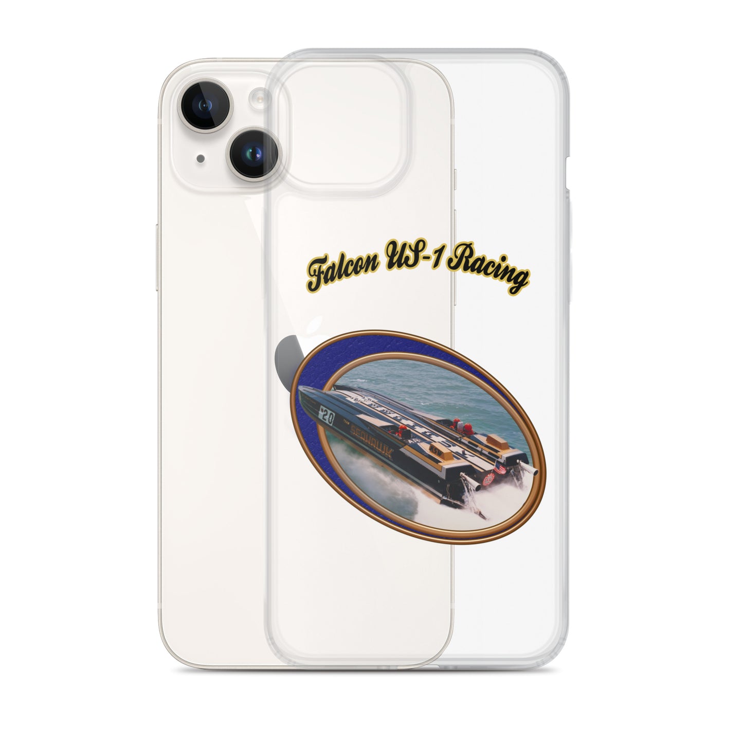 Clear Case for iPhone® - Race Boat with Falcon US-1 Racing