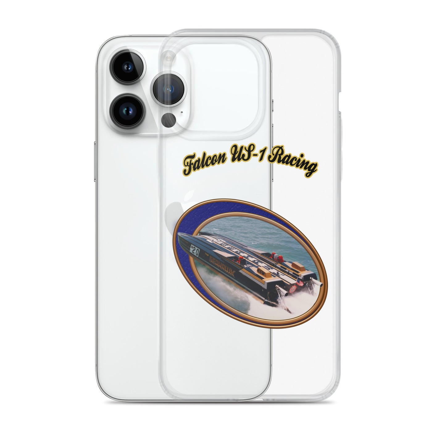 Clear Case for iPhone® - Race Boat with Falcon US-1 Racing