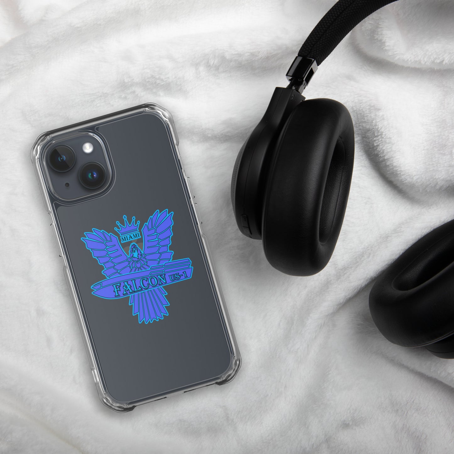 Clear Case for iPhone® - Falcon Blue Logo