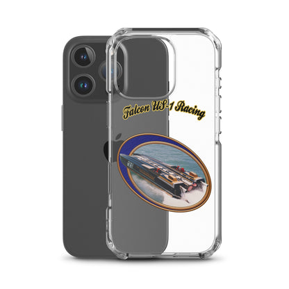 Clear Case for iPhone® - Race Boat with Falcon US-1 Racing