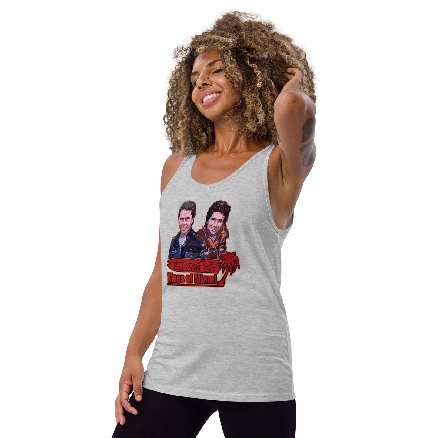 Tank Top- Willy and Tavy Falcon with boat -Kings of Miami
