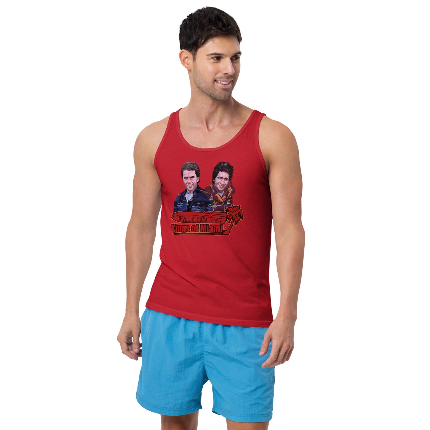 Tank Top- Willy and Tavy Falcon with boat -Kings of Miami