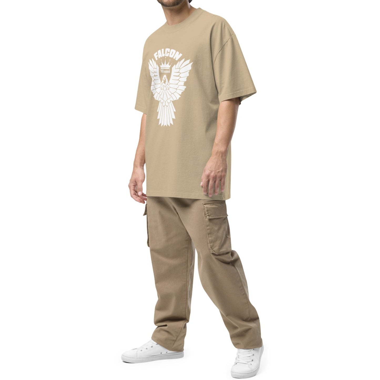 Oversized faded t-shirt - Falcon White Logo