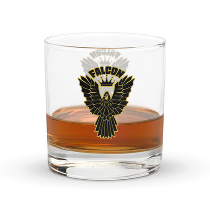 Rocks glass - Falcon Black/Gold Logo