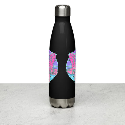 Falcon Logo Stainless steel water bottle - Retro Pink Sunburst