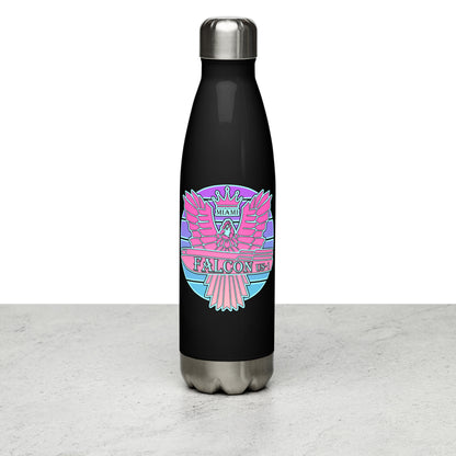 Falcon Logo Stainless steel water bottle - Retro Pink Sunburst