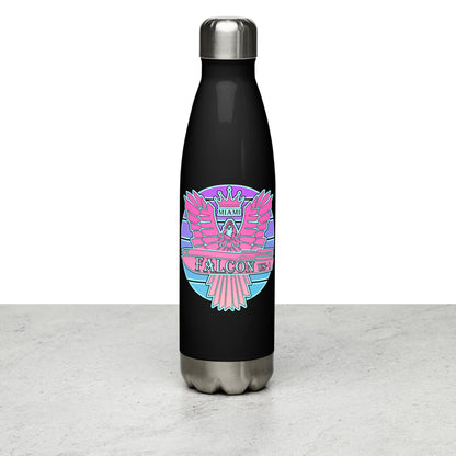 Falcon Logo Stainless steel water bottle - Retro Pink Sunburst