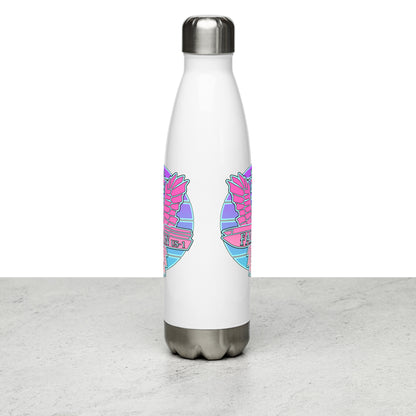 Falcon Logo Stainless steel water bottle - Retro Pink Sunburst