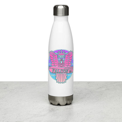 Falcon Logo Stainless steel water bottle - Retro Pink Sunburst