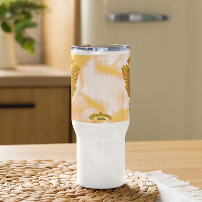 Travel mug with a handle- Falcon US-1 Gold Logo