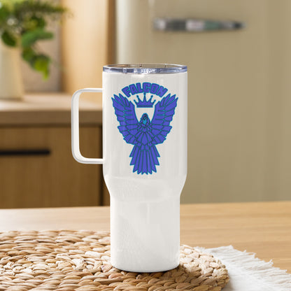 Falcon Logo Travel mug with a handle - Blue