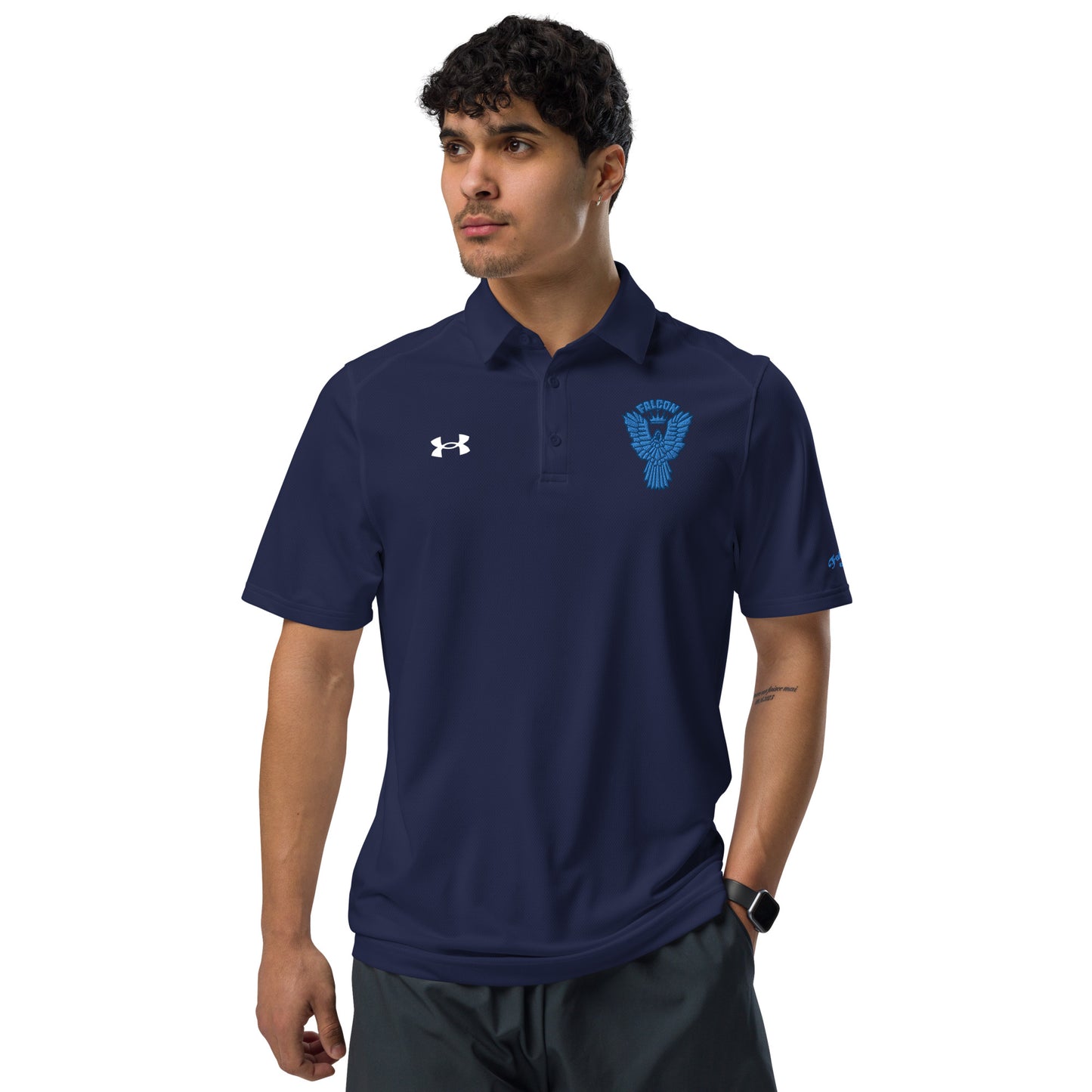 Under Armour® men's polo embroidered Falcon Blue Logo