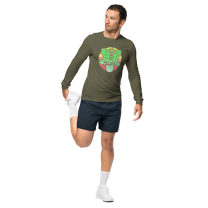 Classic Long Sleeve Tee - Falcon Retro Key Lime Green Sunburst Logo