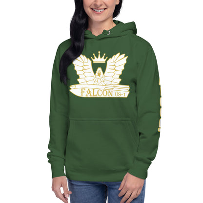 Unisex Hoodie- White\Gold Falcon US-1 Logo
