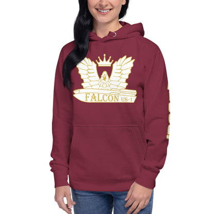 Unisex Hoodie- White\Gold Falcon US-1 Logo