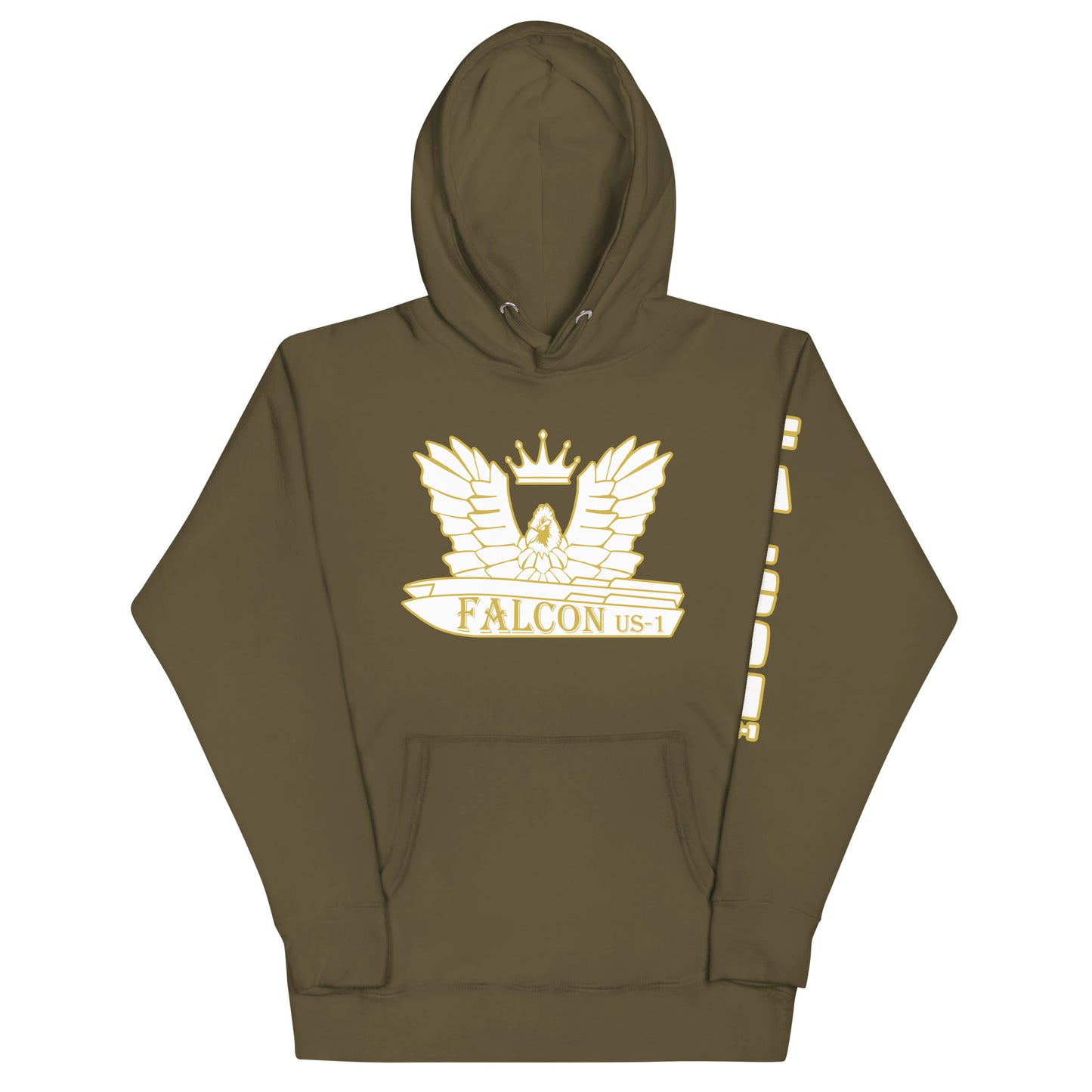 Unisex Hoodie- White\Gold Falcon US-1 Logo