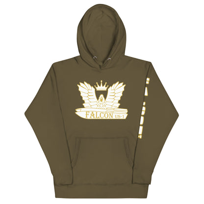 Unisex Hoodie- White\Gold Falcon US-1 Logo
