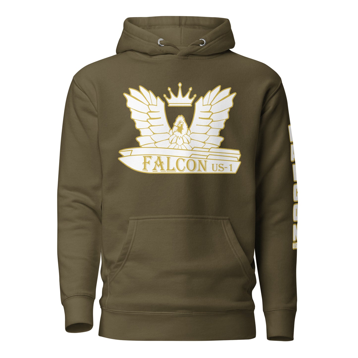 Unisex Hoodie- White\Gold Falcon US-1 Logo