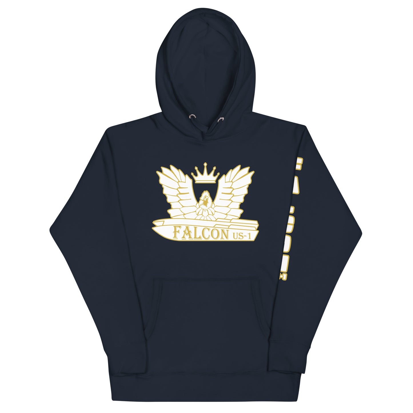 Unisex Hoodie- White\Gold Falcon US-1 Logo