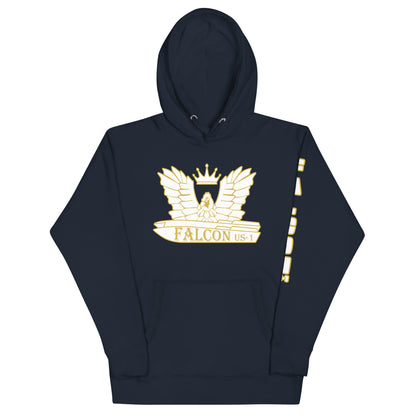 Unisex Hoodie- White\Gold Falcon US-1 Logo