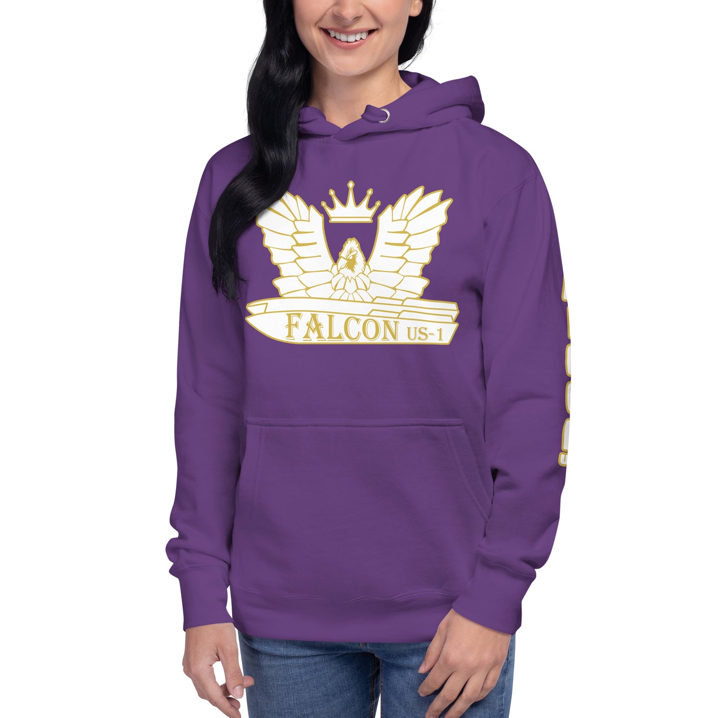 Unisex Hoodie- White\Gold Falcon US-1 Logo
