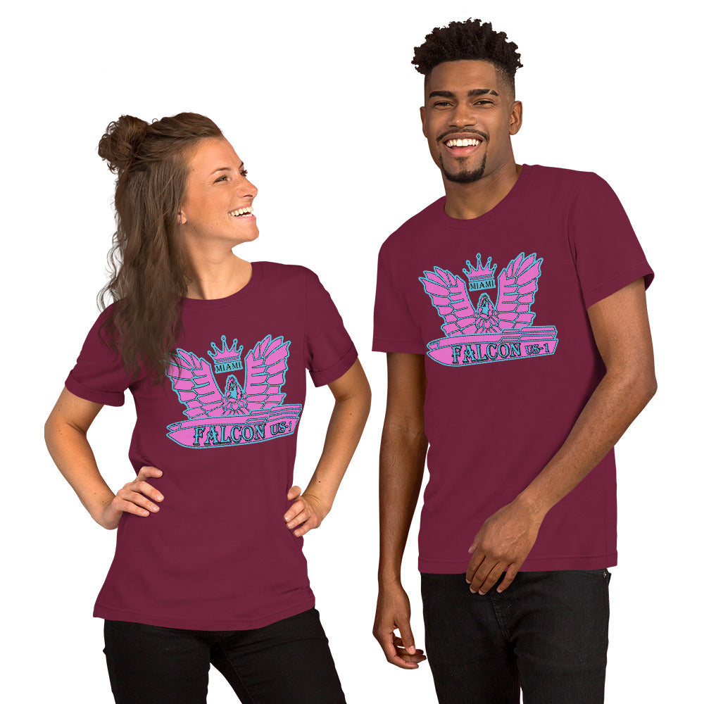 Unisex t shirt Falcon Retro Pink Logo Falcon US 1