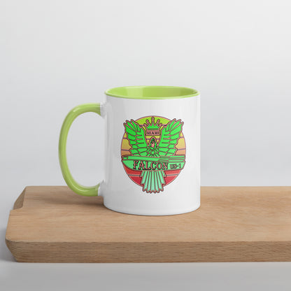 Falcon US-1 Mug with Color Inside - Retro Key Lime Green Sunburst