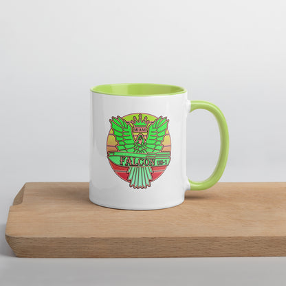 Falcon US-1 Mug with Color Inside - Retro Key Lime Green Sunburst