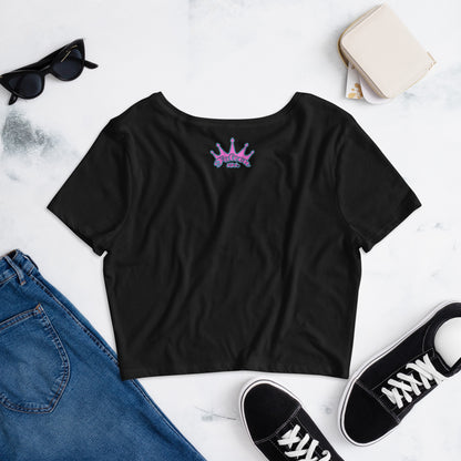 Women’s Crop Tee - Falcon US-1 Retro Pink Sunburst Logo