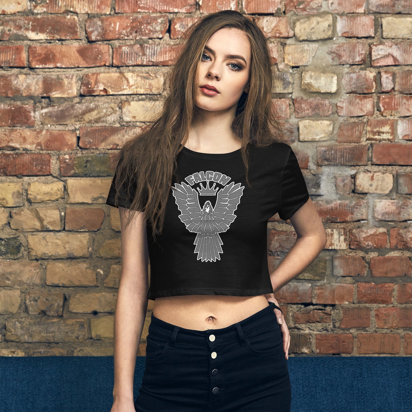 Women’s Crop Tee - Falcon Gray Logo