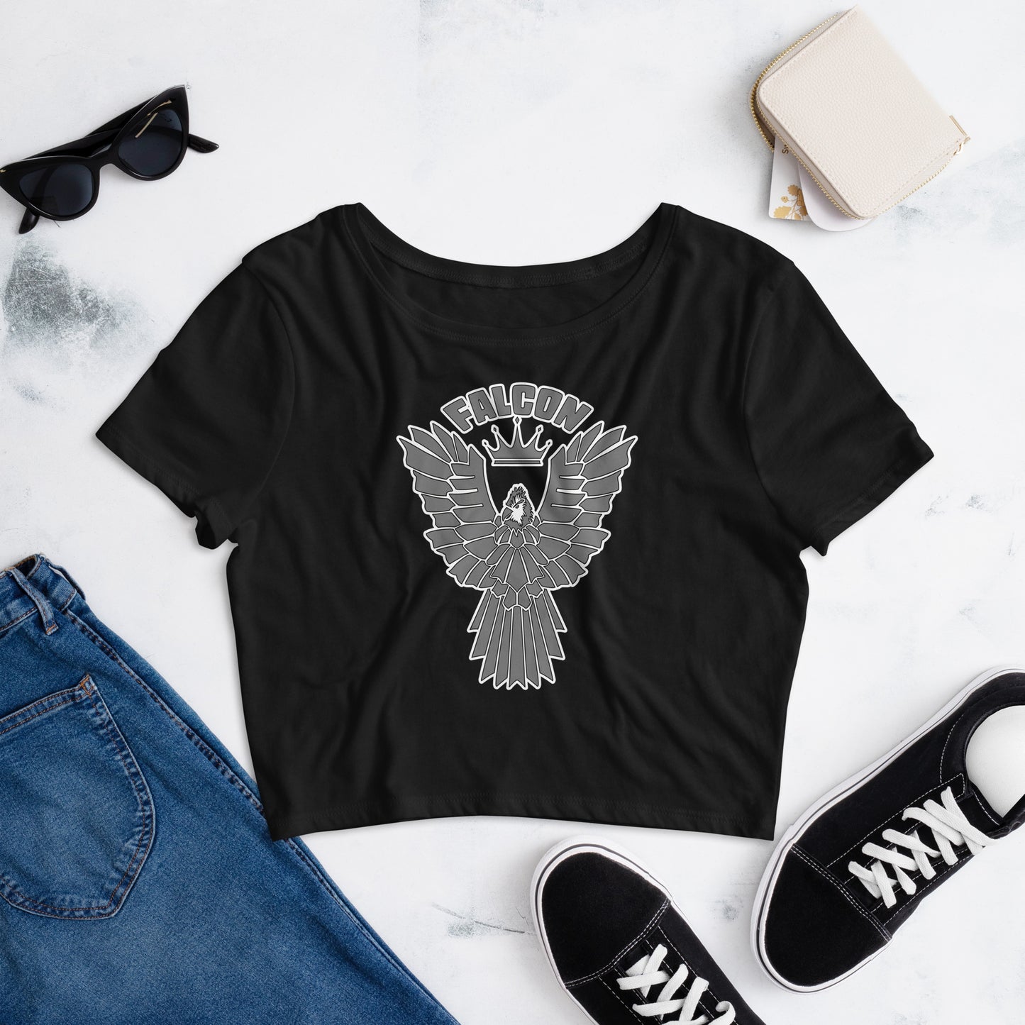 Women’s Crop Tee - Falcon Gray Logo