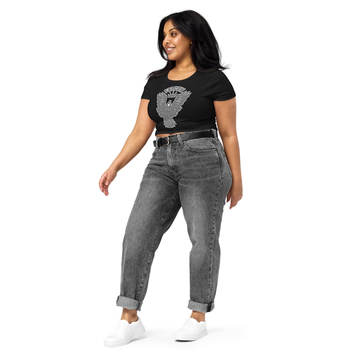 Women’s Crop Tee - Falcon Gray Logo
