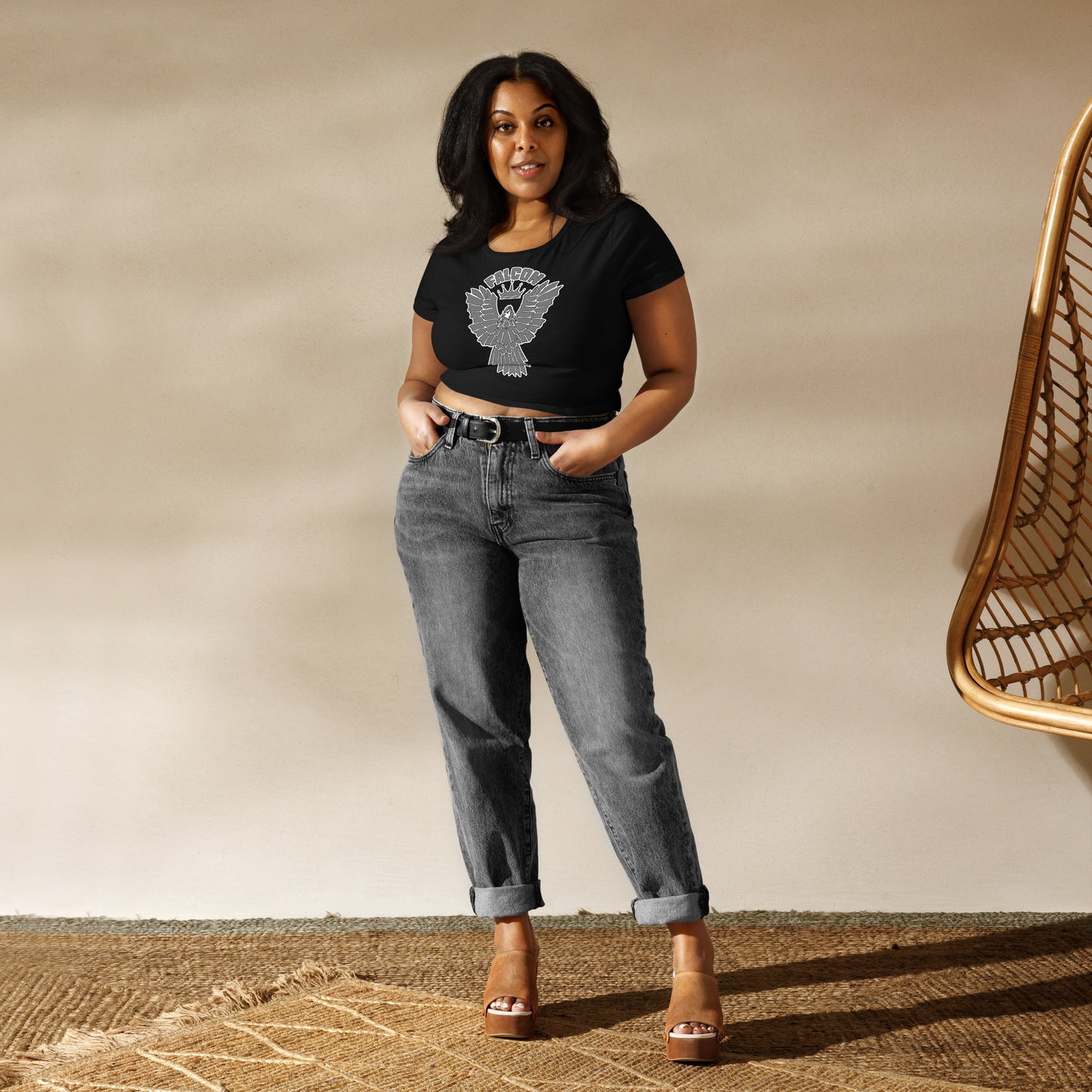 Women’s Crop Tee - Falcon Gray Logo