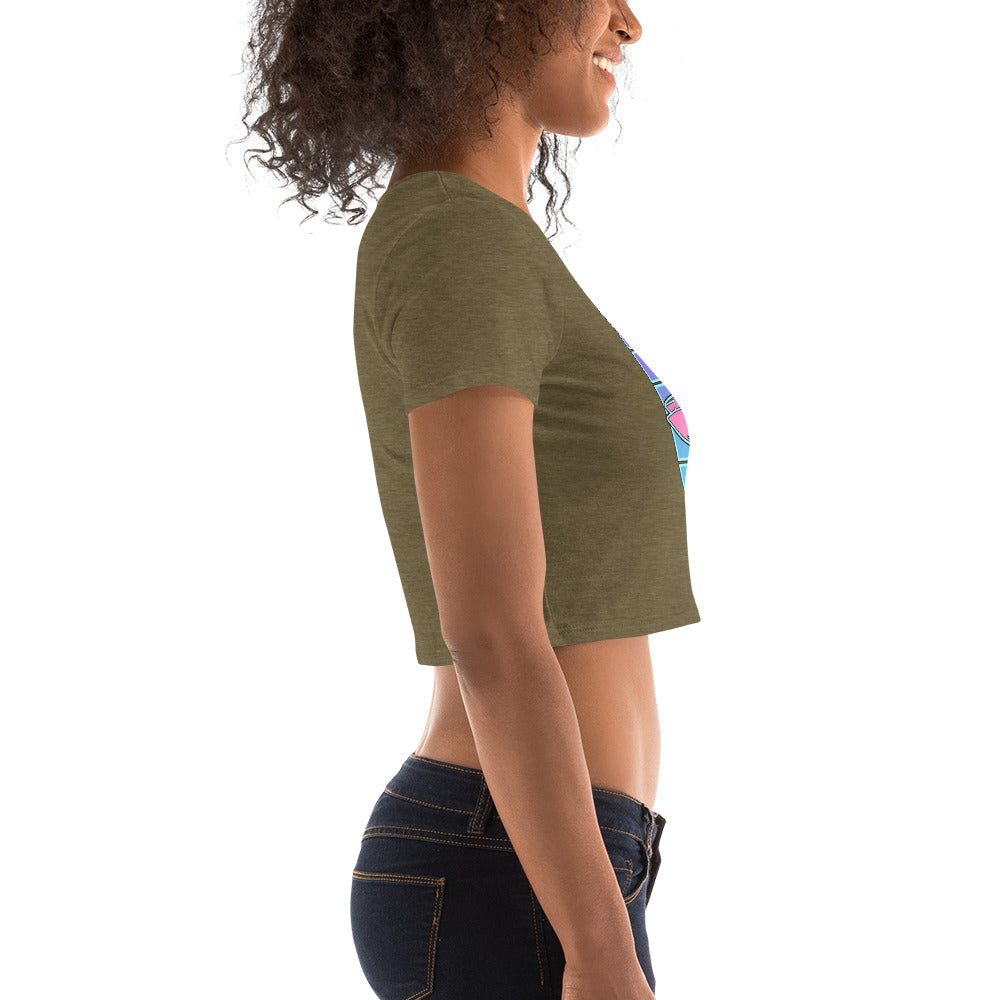 Women’s Crop Tee - Falcon US-1 Retro Pink Sunburst Logo