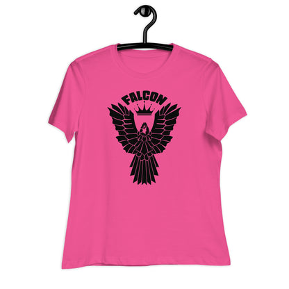 Women's Relaxed T-Shirt- Black Falcon Logo