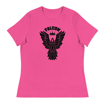 Women's Relaxed T-Shirt- Black Falcon Logo