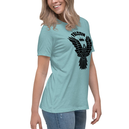 Women's Relaxed T-Shirt- Black Falcon Logo