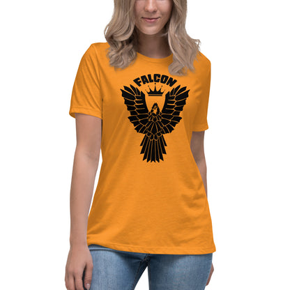 Women's Relaxed T-Shirt- Black Falcon Logo