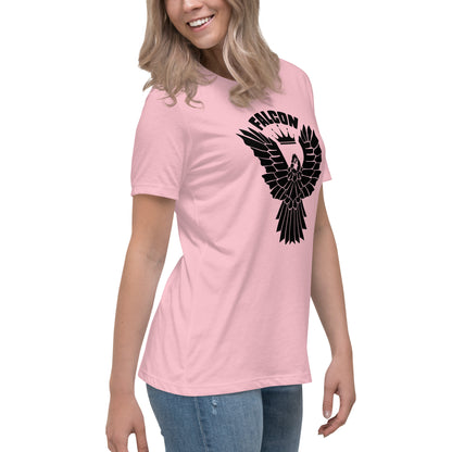 Women's Relaxed T-Shirt- Black Falcon Logo