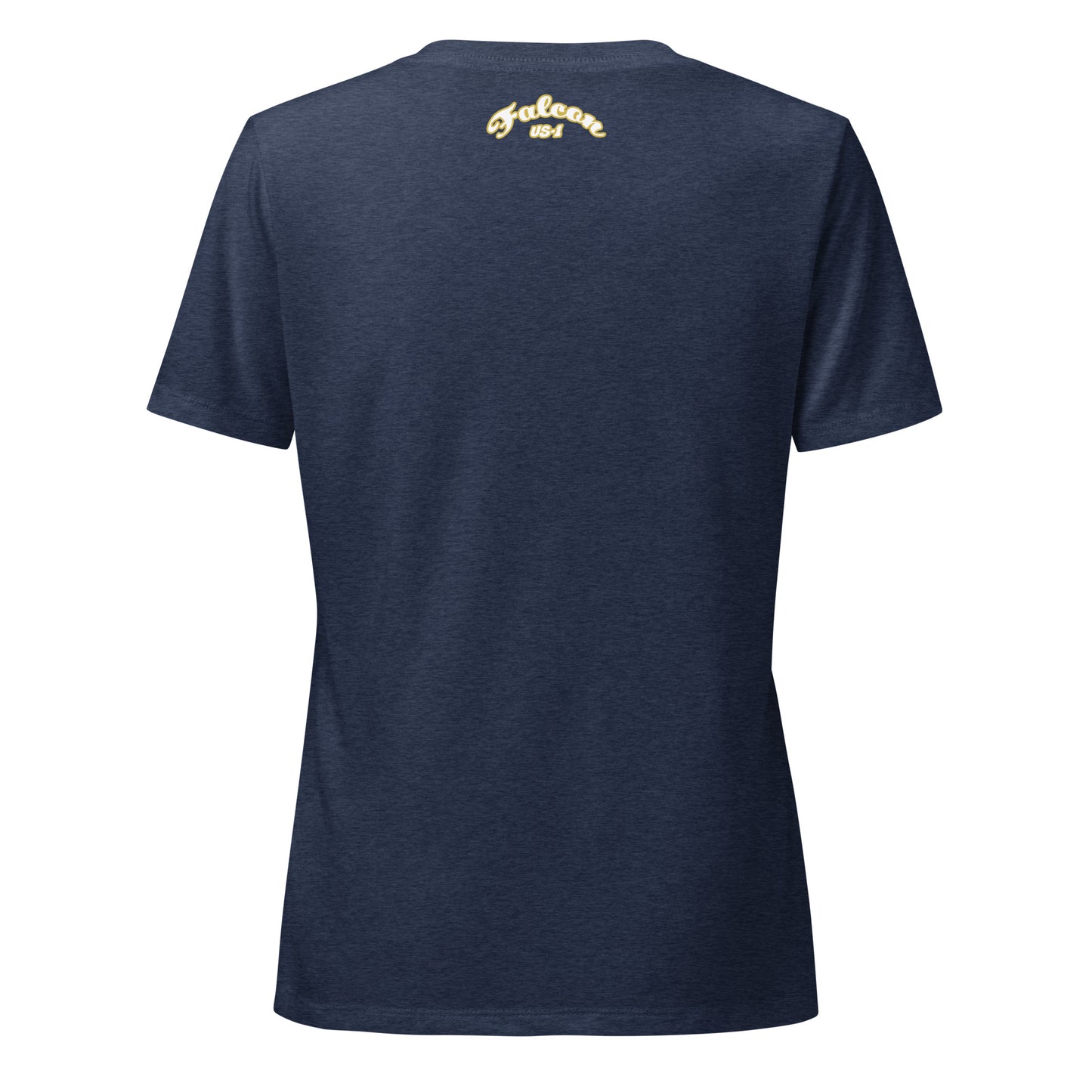 Women’s relaxed v-neck t-shirt-White\Gold Falcon US-1 Logo