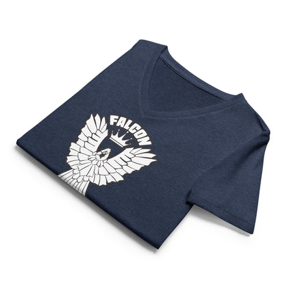 Women’s relaxed v-neck t-shirt - White Falcon US-1 Logo