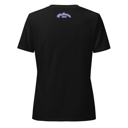 Women’s relaxed v-neck t-shirt- Retro Pink Falcon US-1 Logo