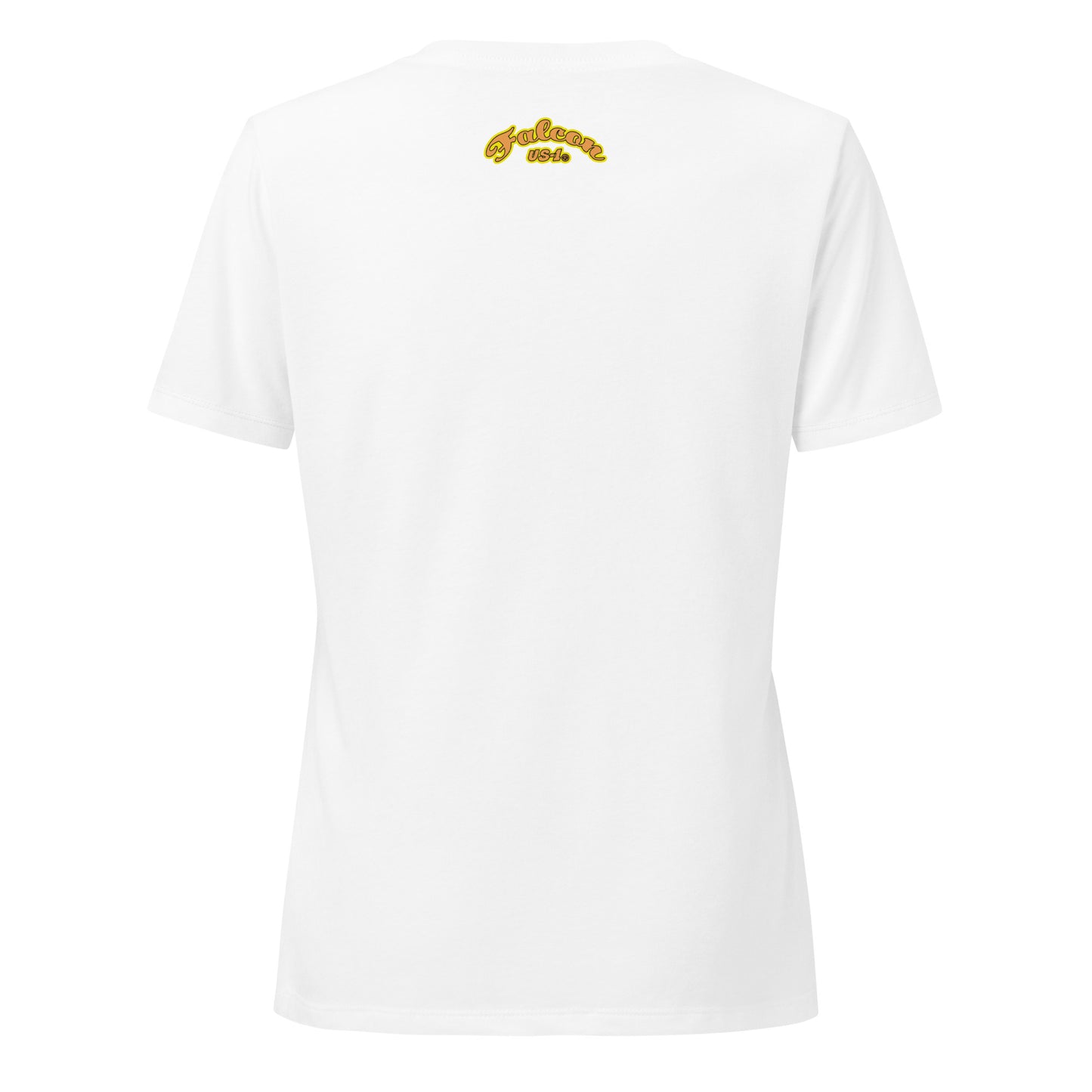 Women’s relaxed v-neck t-shirt - Gold Falcon US-1 Logo